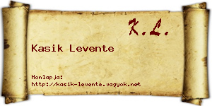 Kasik Levente névjegykártya